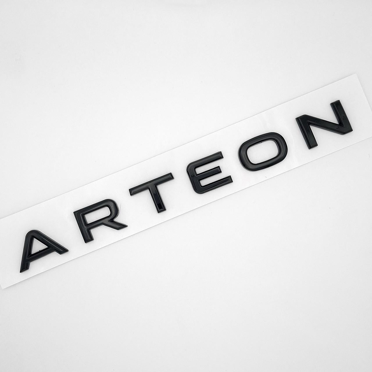 Эмблема надпись Arteon Volkswagen ABS 23х2,1 см Черный глянцевый (2828353043)