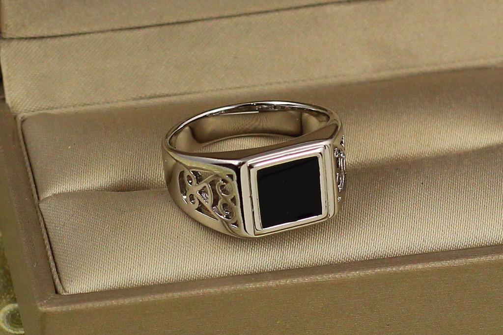 Печать Xuping Jewelry черный квадрат с завитками по бокам р. 24 Серебристый (2542643878) Печать Xuping Jewelry черный квадрат с завитками по бокам р. 24 Серебристый (2542643878)