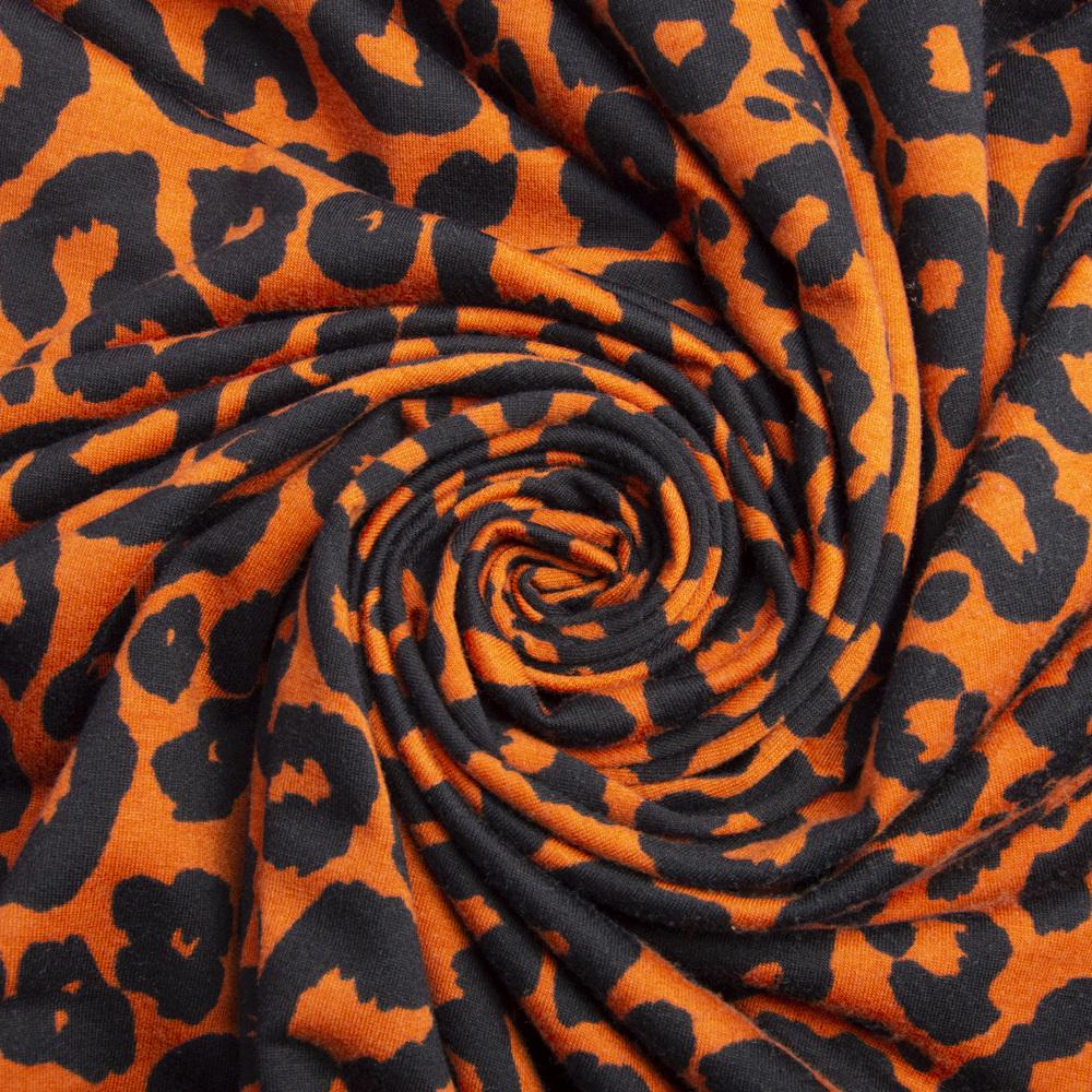 Ткань трикотаж Спорт V-1/1 Леопард терракот (24540)