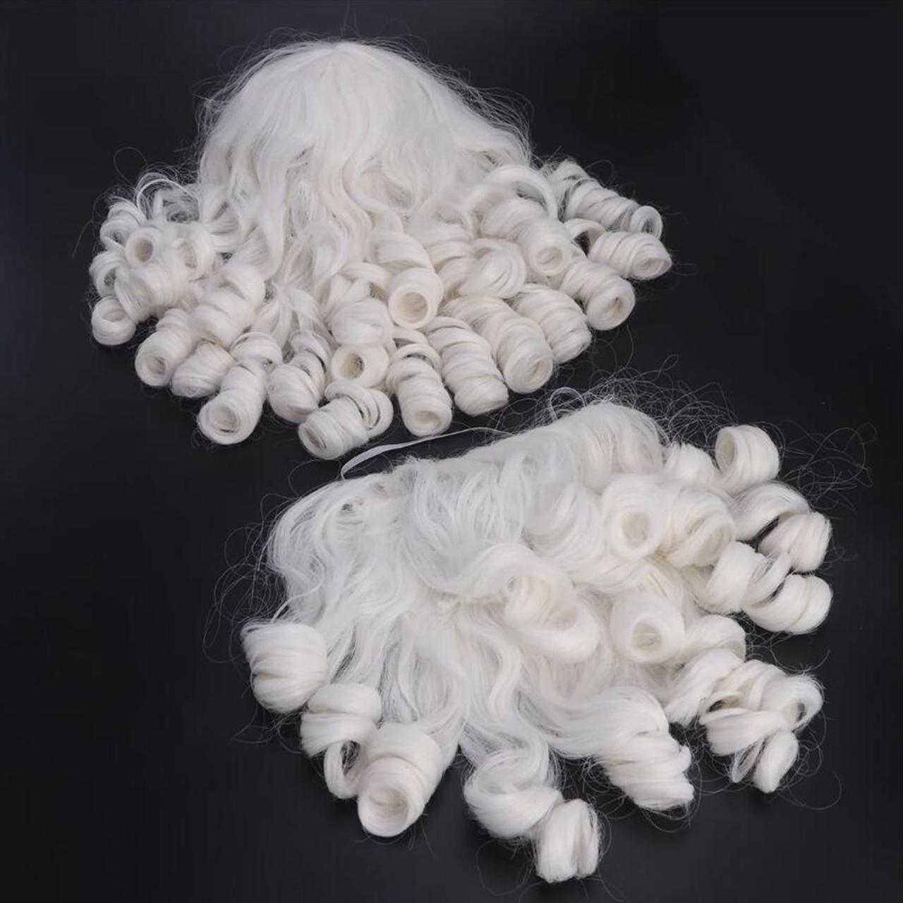 Парик Санта Клауса с бородой усами и волнистыми волосами Белый - фото 9 Парик Санта Клауса с бородой усами и волнистыми волосами Белый - фото 9