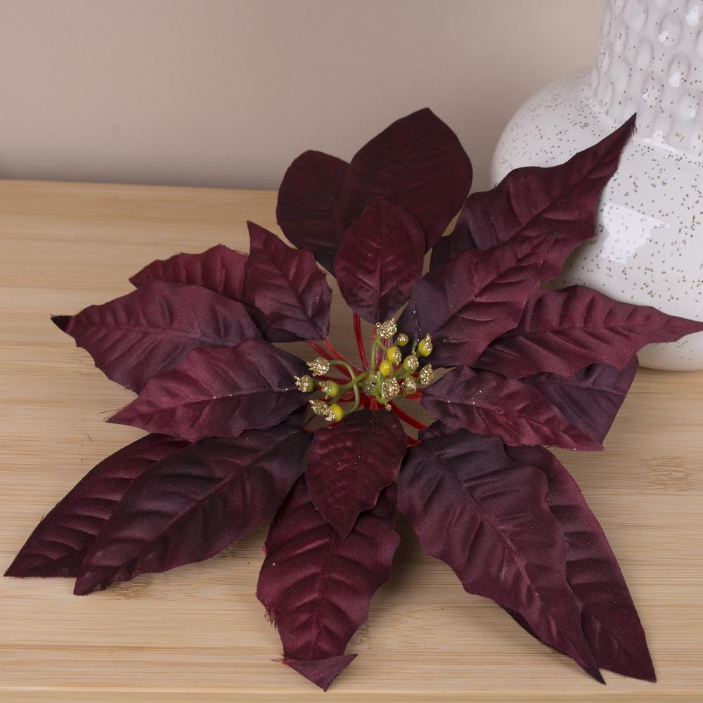 Искусственная головка пуансетии большая Бордовый (2511-3)