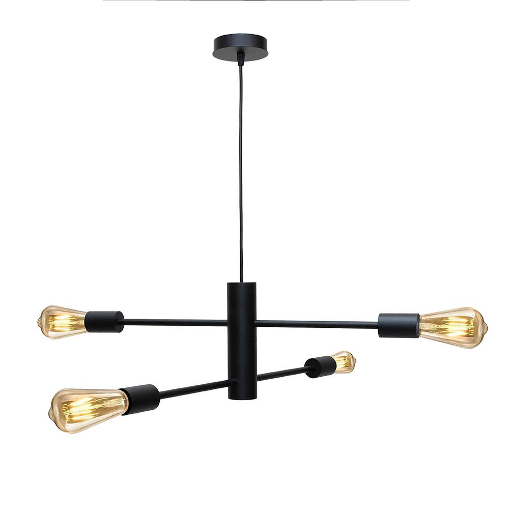 Люстра MSK ELECTRIC Asket с металлическим корпусом под четыре лампы Е27 Черный (NL 6120-4 BK)