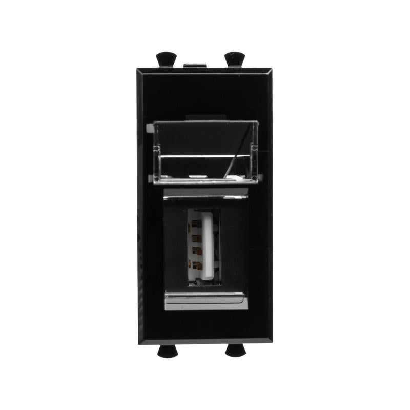 Розетка ДКС Avanti USB 2,1А 5В Hiperline 1 модуль Черный (4402401)