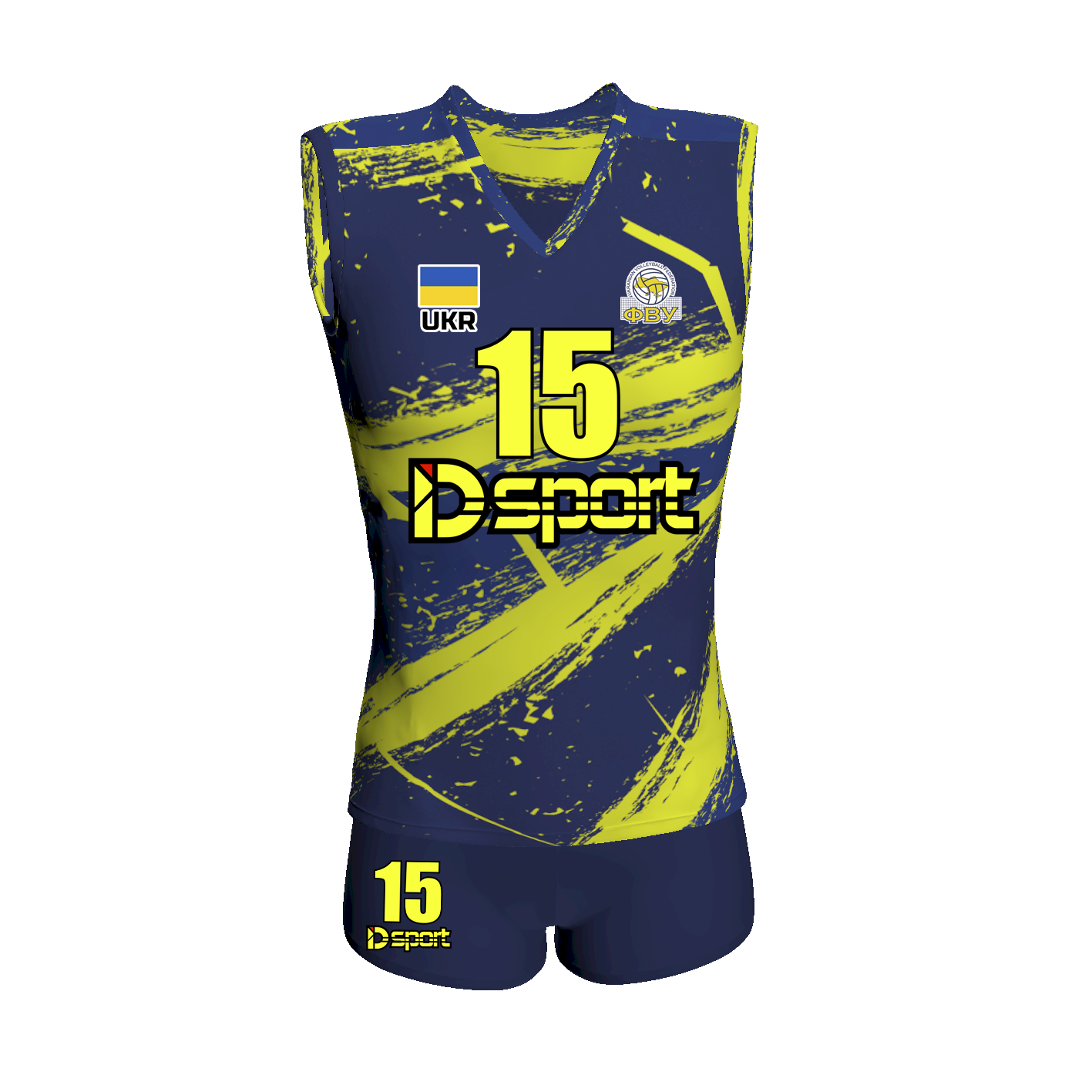 Волейбольна форма жіноча IDSport S Темно-Синій/Жовтий (15193111)