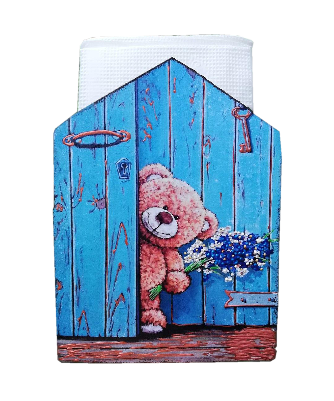 Салфетница Okl Gifts Мишка Тедди ручная роспись 13x17x5 см