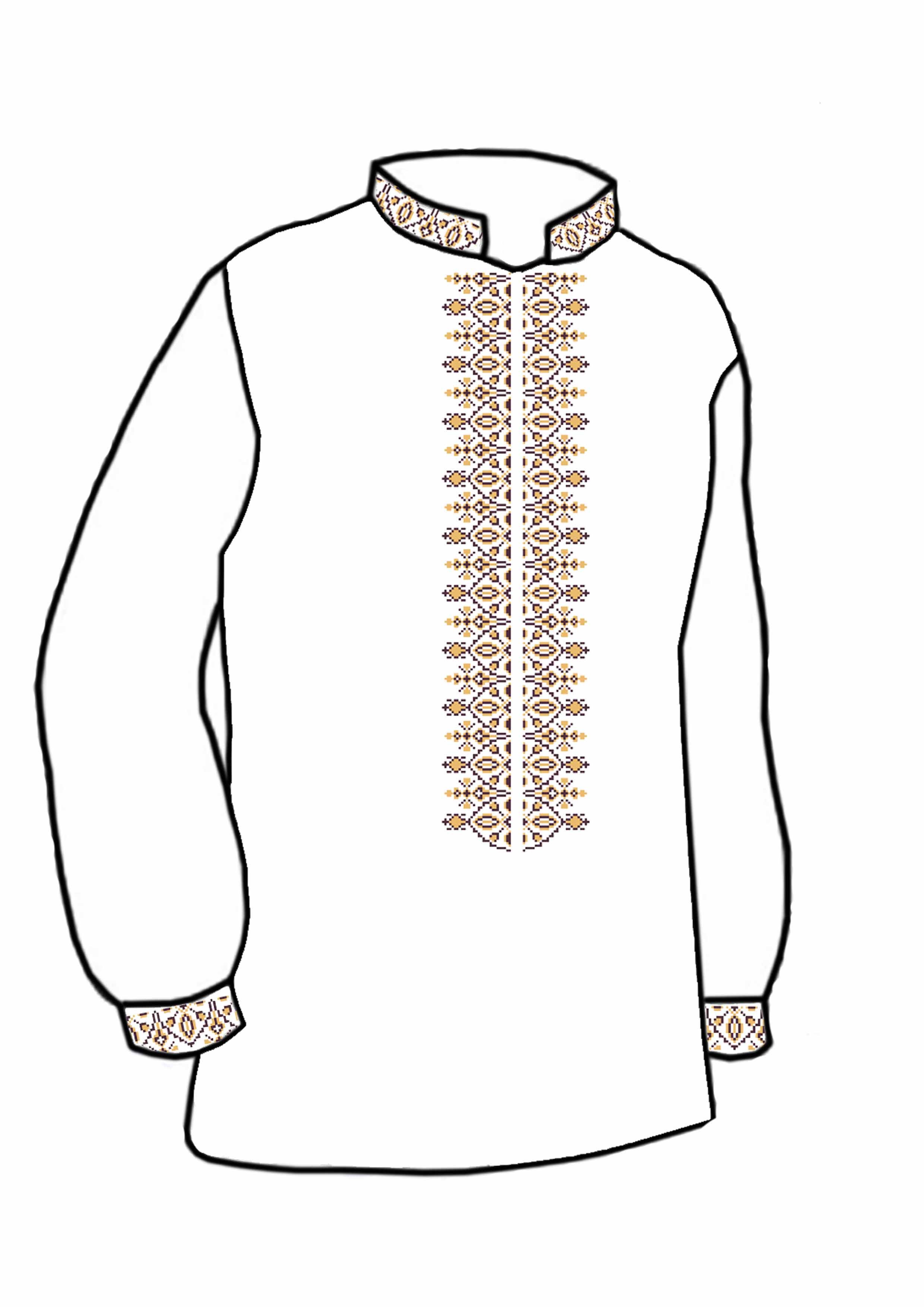 Заготовка для вишивки нитками або бісером/сорочка чоловіча не пошита СЧД-206 домоткане полотно Заготовка для вишивки нитками або бісером/сорочка чоловіча не пошита СЧД-206 домоткане полотно