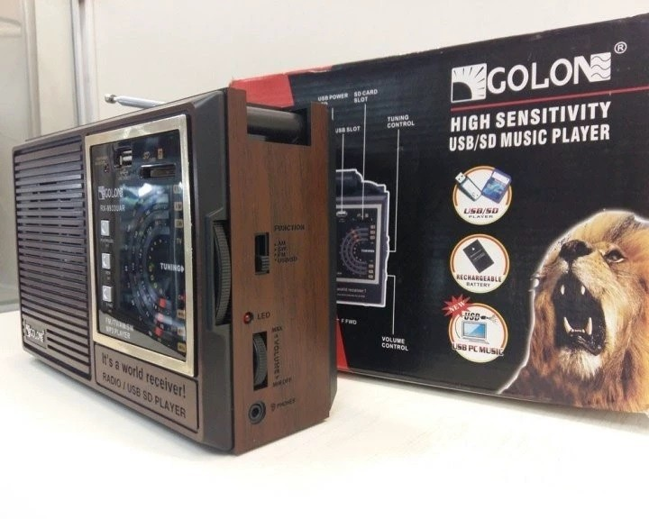 Радиоприемник аккумуляторный Golon RX-9922 USB/AUX FM/AM/SW Коричневый (ML-04748) - фото 4 Радиоприемник аккумуляторный Golon RX-9922 USB/AUX FM/AM/SW Коричневый (ML-04748) - фото 4