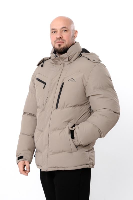 Куртка зимова чоловіча з кишенями та відстібним капюшоном Носи Своє р. 48 Бежевий (16243) - фото 2