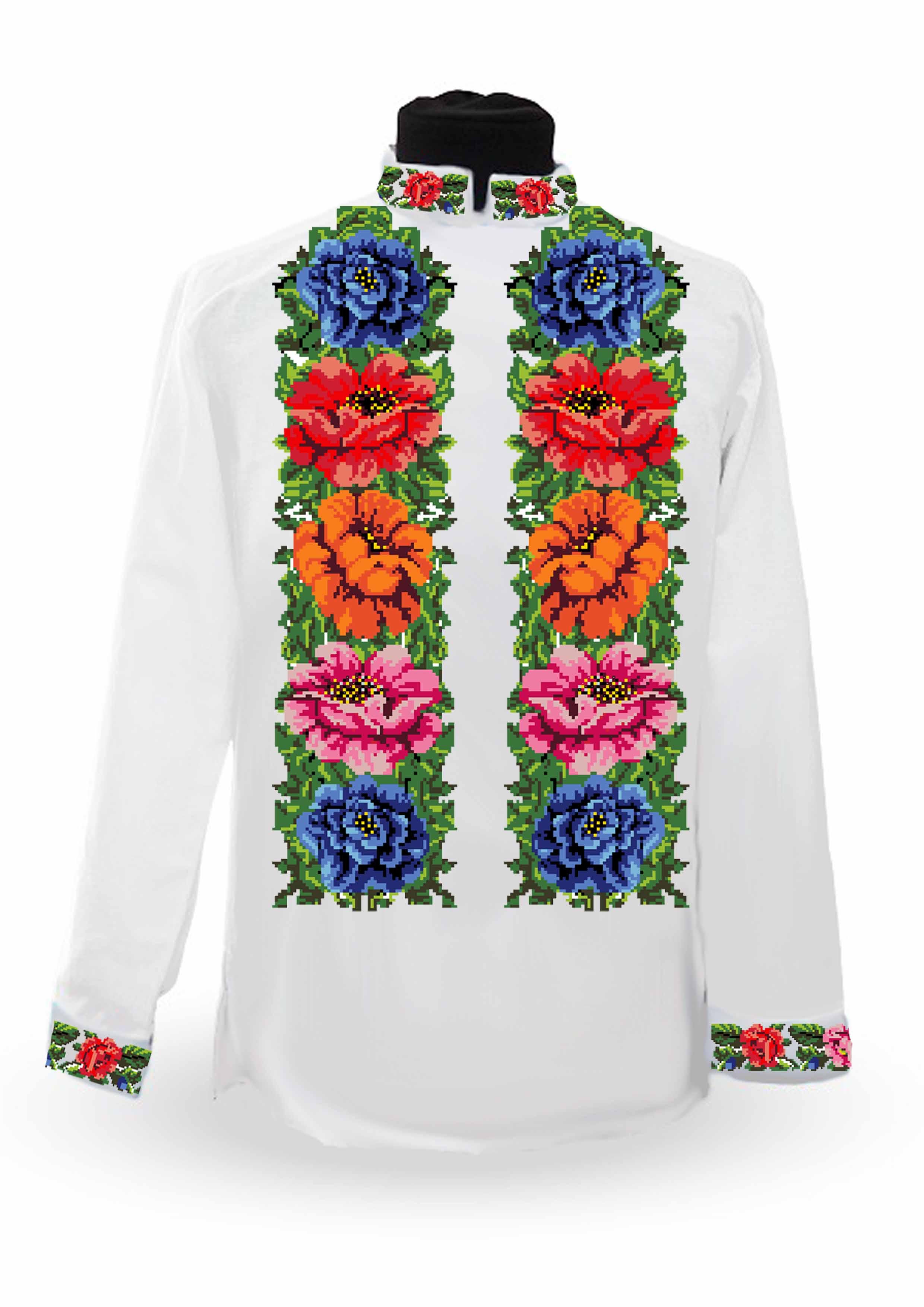 Заготовка для вышивки нитями или бисером/рубашка мужская не пошитая СЧД-237 домотканное полотно