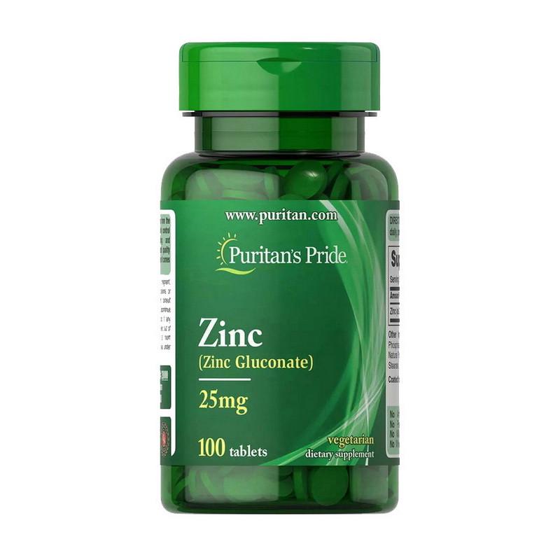 Цинк Puritan's Pride Zinc Gluconate 25 мг 100 капс. (07439-01) Цинк Puritan's Pride Zinc Gluconate 25 мг 100 капс. (07439-01)