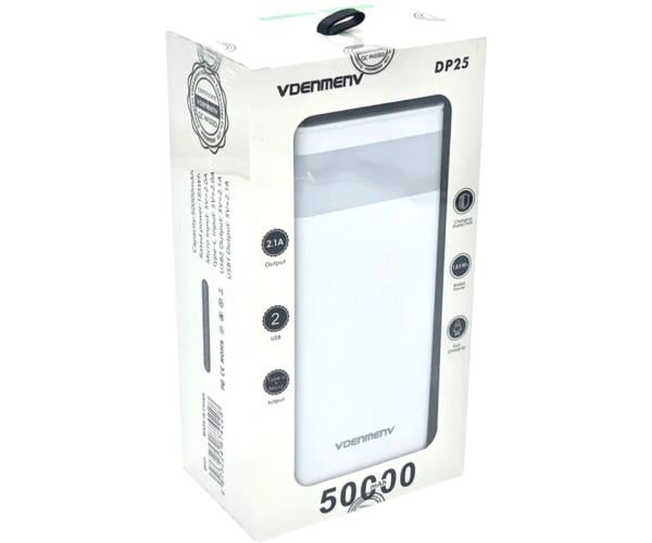 Дополнительная батарея Power Bank Denmen DP25 50000 mAh, White - фото 4 Дополнительная батарея Power Bank Denmen DP25 50000 mAh, White - фото 4