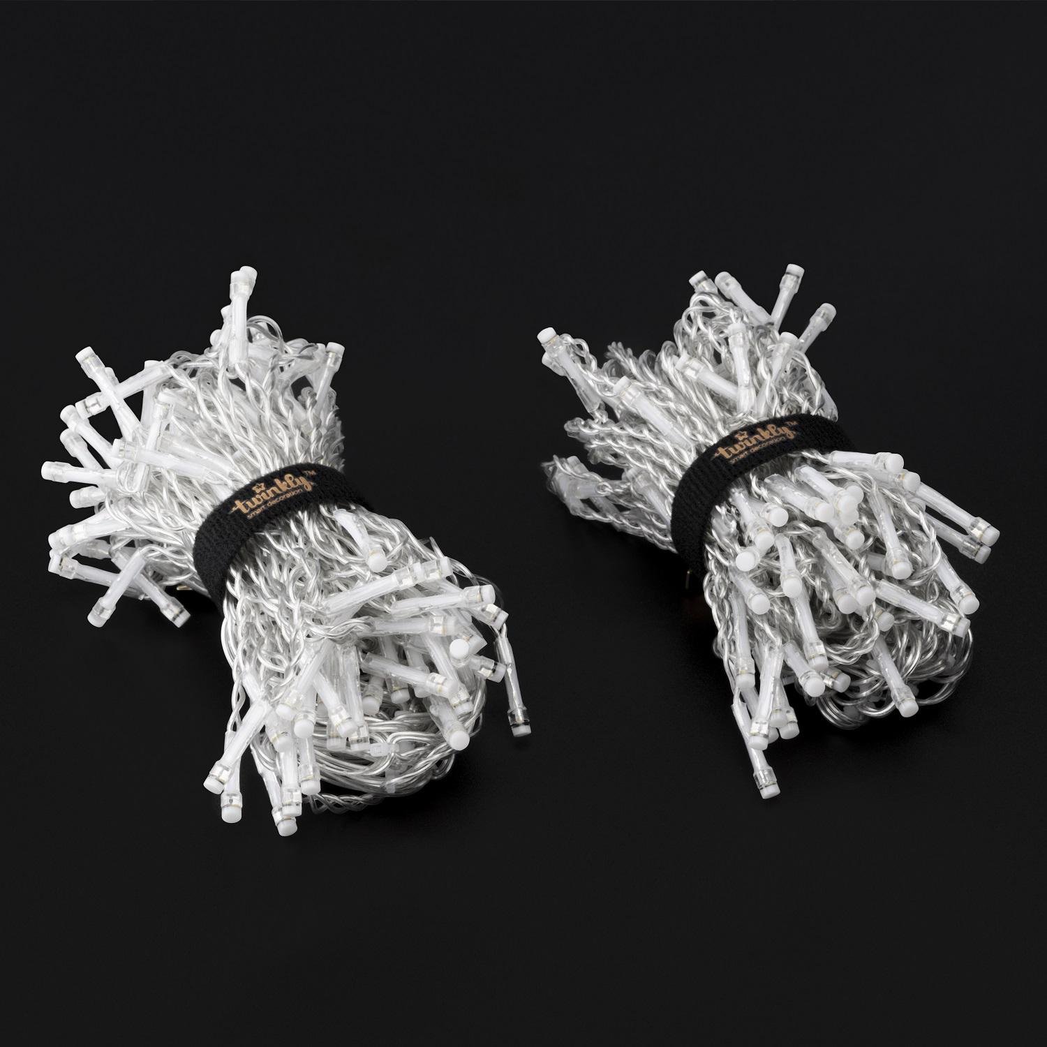 Гірлянда світлодіодна Twinkly Icicle RGBW Smart 190 ламп з прозорим кабелем 5 м (TWI190SPP-TEU) - фото 6