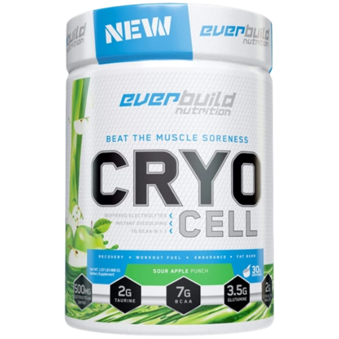 Аминокислоты ВСАА EverBuild Nutrition Cryo Cell BCAA 8:1:1 Зеленое яблоко 486 г