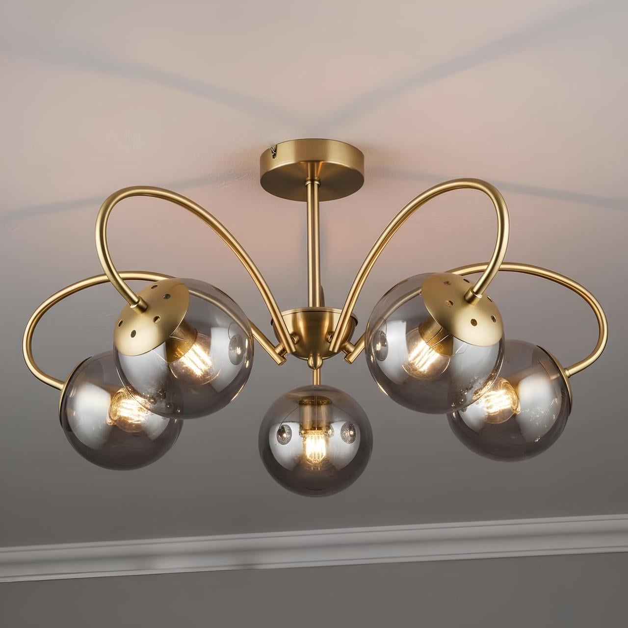 Люстра Valeso на пять сферических плафонов под лампу Е27 Медный (N6609/5 COP)