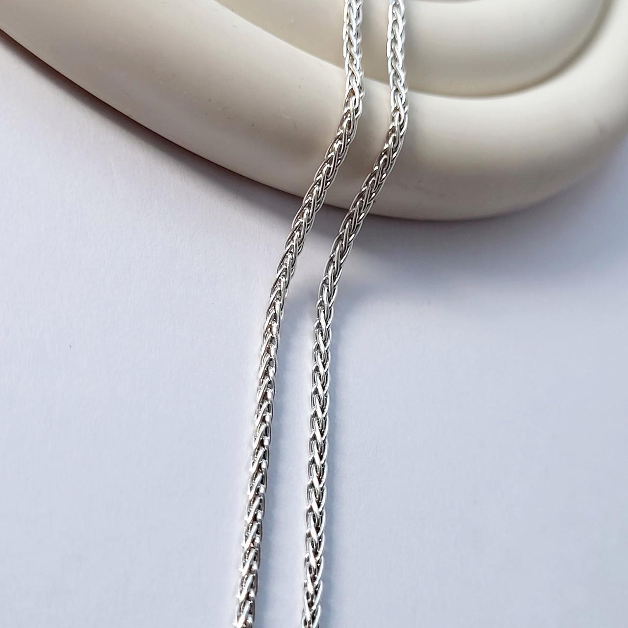 Колье Жгут круглый тонкое серебряное 2 мм 50 см 925 пробы 5,13 г.