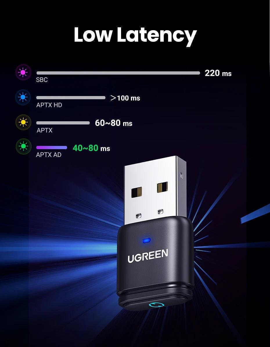 Передавач аудіо Ugreen Bluetooth 5.3 PS5 PS4 Чорний (15765) - фото 9