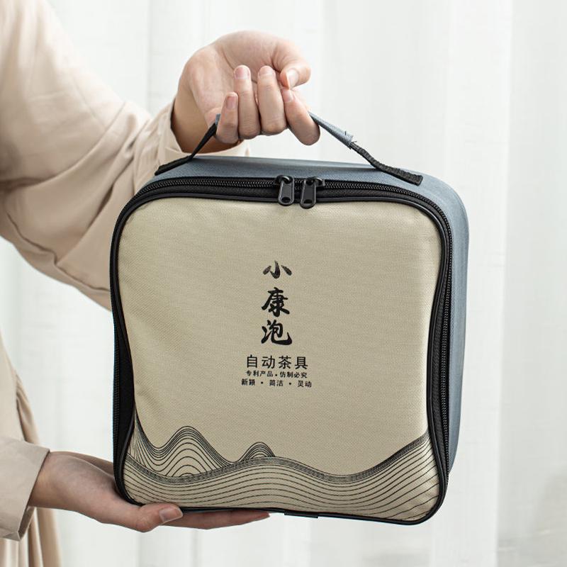 Набор для чайной церемонии дорожный керамический White Gray/Blue - фото 7 Набор для чайной церемонии дорожный керамический White Gray/Blue - фото 7