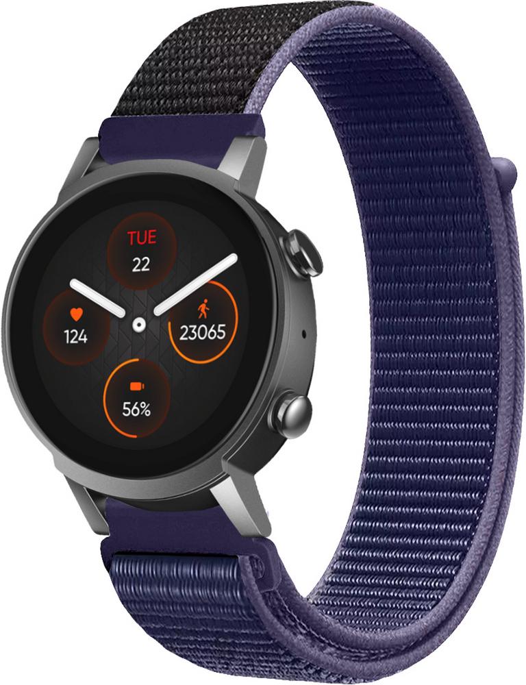 Ремешок нейлоновый Sport Loop для Mobvoi TicWatch E3 Midnight Blue (16136-4D)