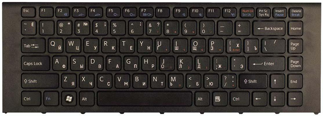 Клавиатура для ноутбука Sony Vaio VPC-EA Black Frame Black