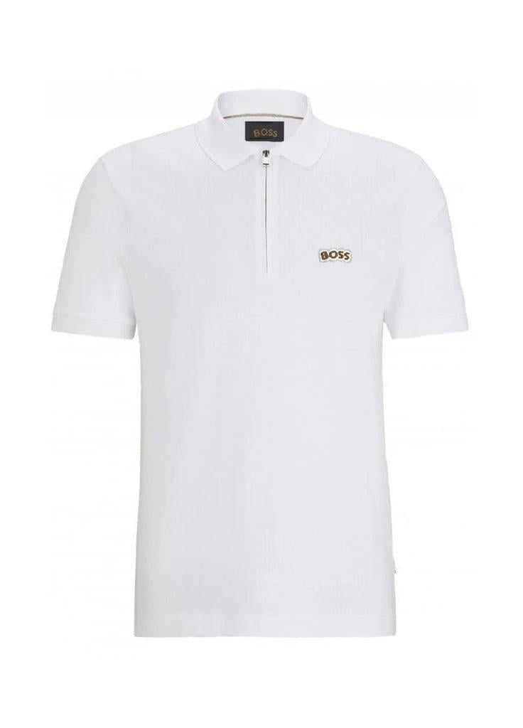 Поло чоловіче Hugo Boss Mens Polston Zip Polo HB-16169 XL White