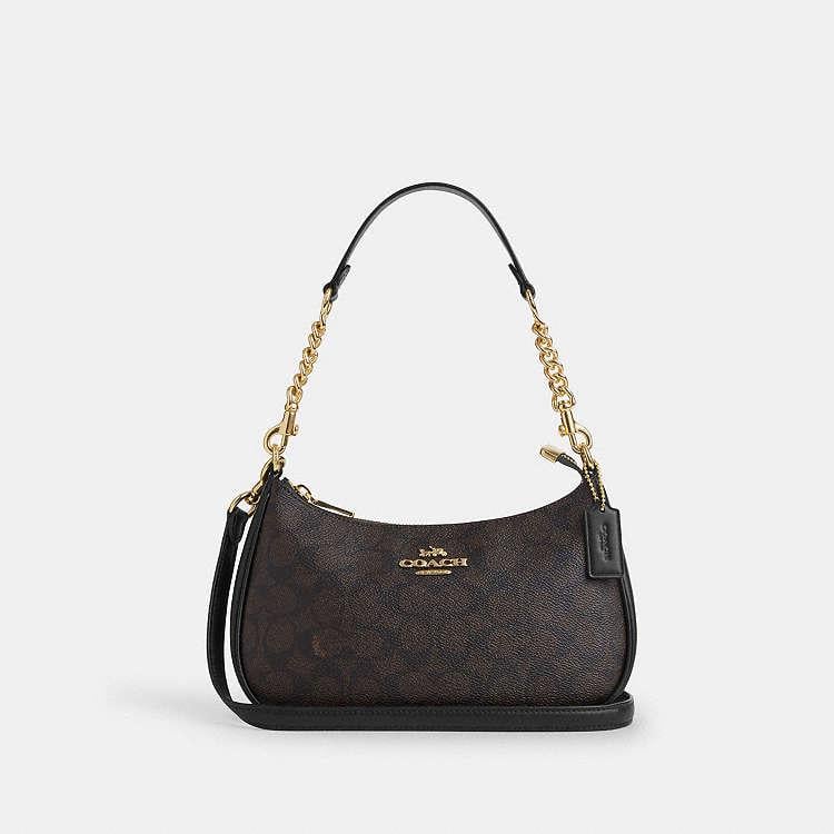 Сумка жіноча Coach Teri Shoulder Bag In Signature Canvas Коричневий (37017420)