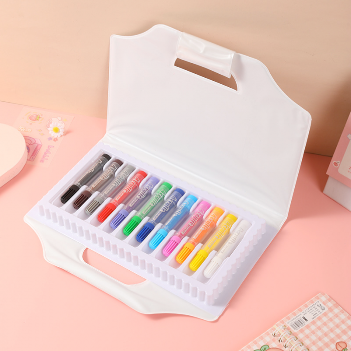 Набор акриловых маркеров MD 112 в кейсе 12 цветов