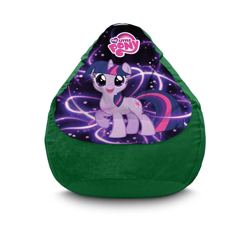 Кресло мешок My Little Pony Happy Twilight Sparkle Флок XL 80х110 см Зеленый