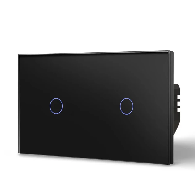 Выключатель света сенсорный двухканальный с Wi-Fi Bseed Smart WiFi с нулевым проводом поддержка Tuya Черный