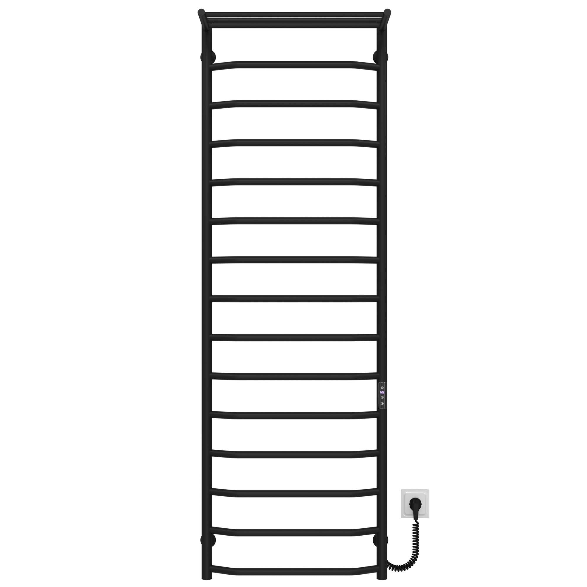 Полотенцесушитель электрический Deffi Трапеция П15 JD03 правое подключение нержавеющая сталь 500x1600 мм Черный (C.TP.160.50.15.EBR1)