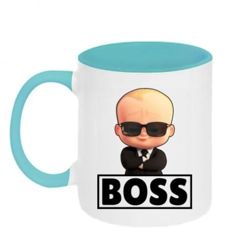 Чашка двухцветная Boss Baby 320 мл Белый с бирюзовым (7569271-64-143494) - фото 1