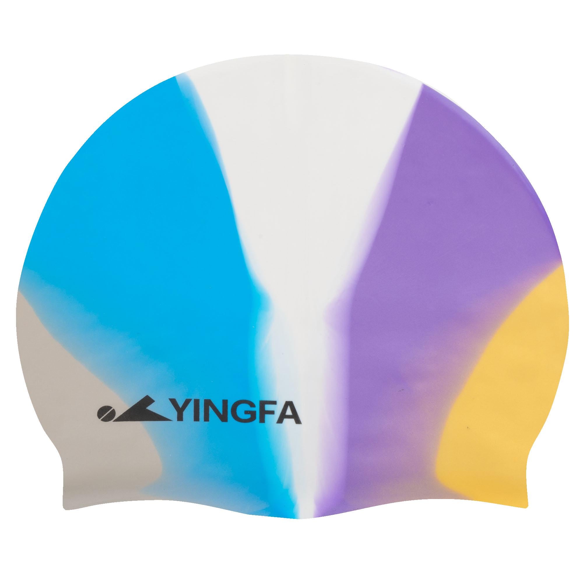 Шапочка для плавання для дорослих YINGFA CAMOUFLAGE C0065 силіконова Фіолетово-блакитний (C0065_Фиолетовый-голубой)
