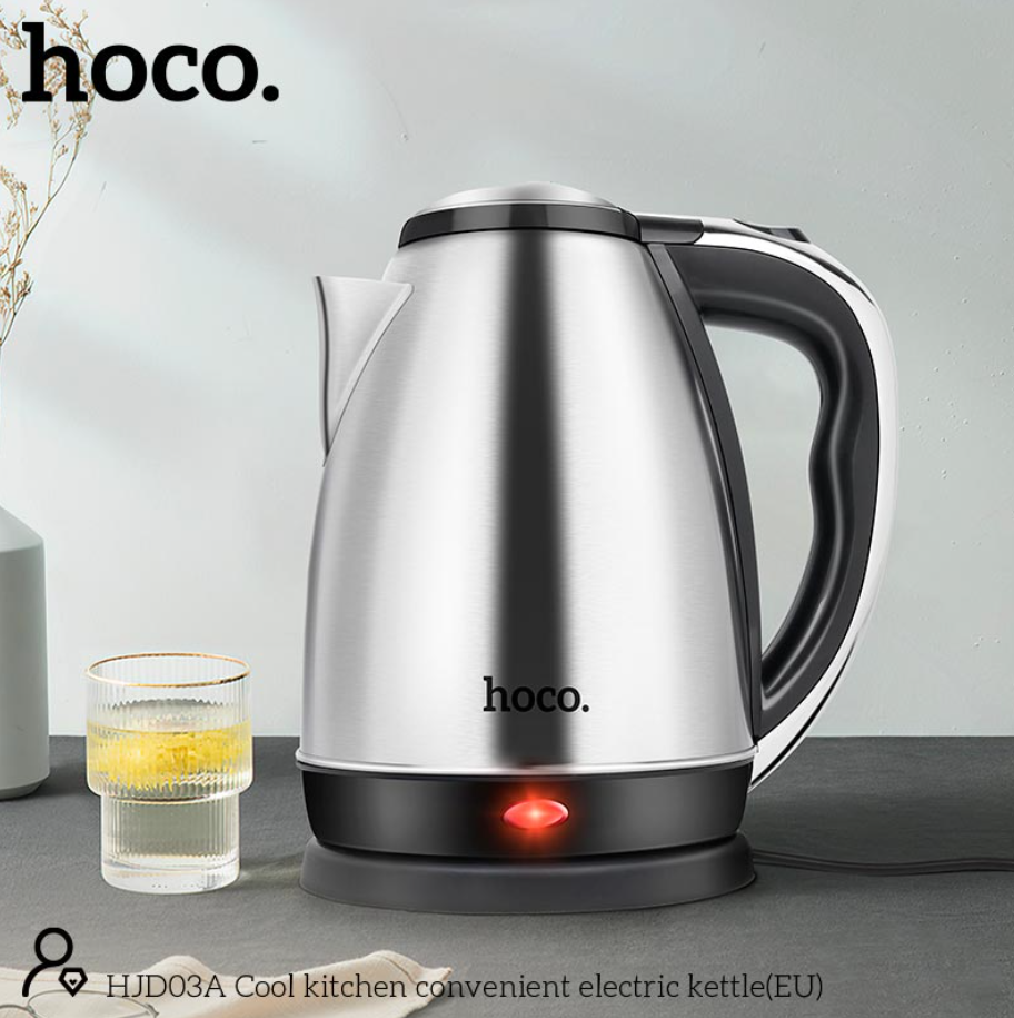 Электрочайник Hoco HJD03A Cool kitchen convenient electric kettle 1,8 л Silver - фото 8