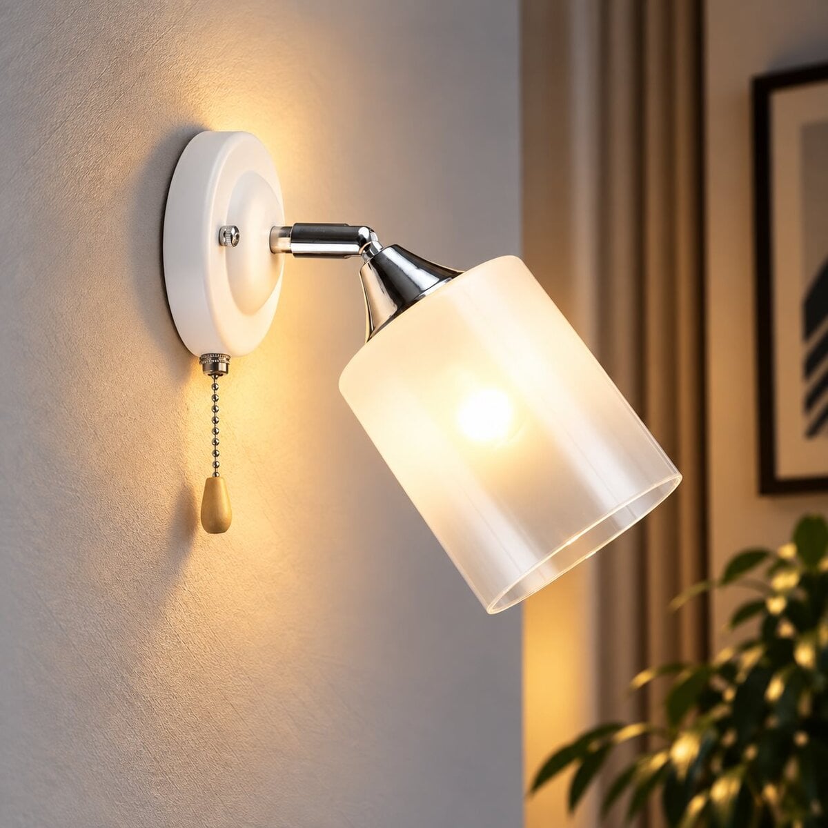 Светильник настенный Light House SRS-20843/1W плафон белый с прозрачным Белый/Хром