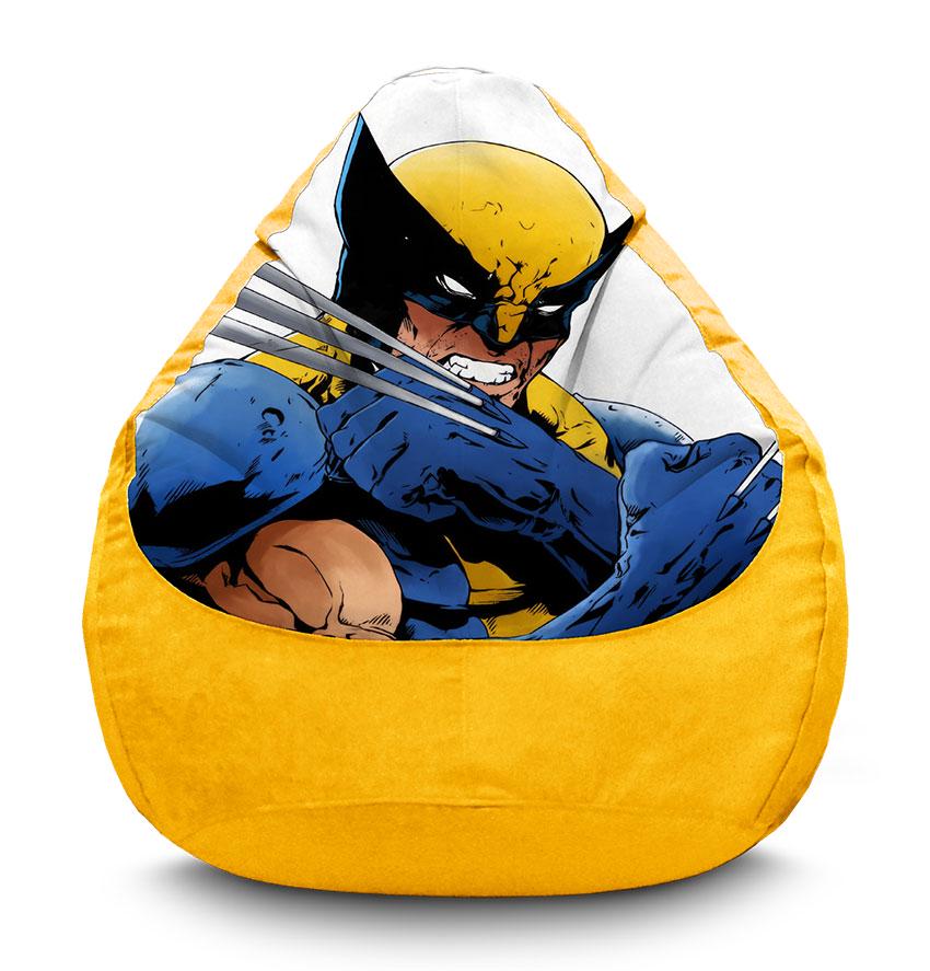 Кресло-мешок iPuff Wolverine Сomic Marvel флок XXL 90х125 см Желтый (113958-1)