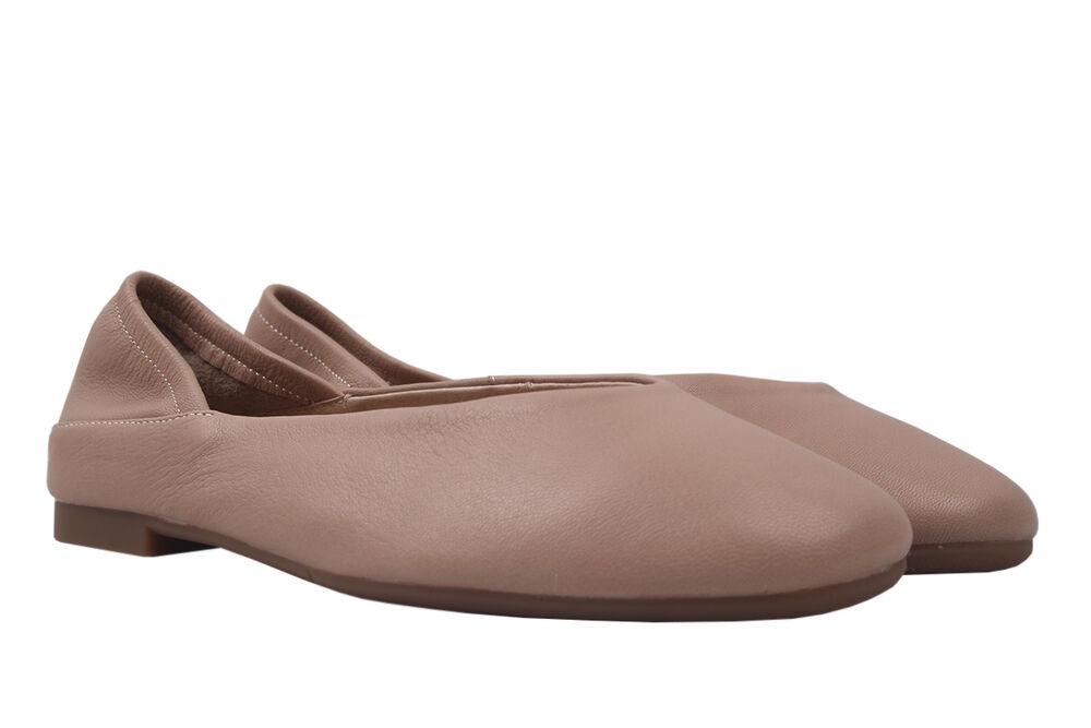 Туфли Berkonty на низком ходу женские из кожи р. 36 Бежевый (220-20DTC)