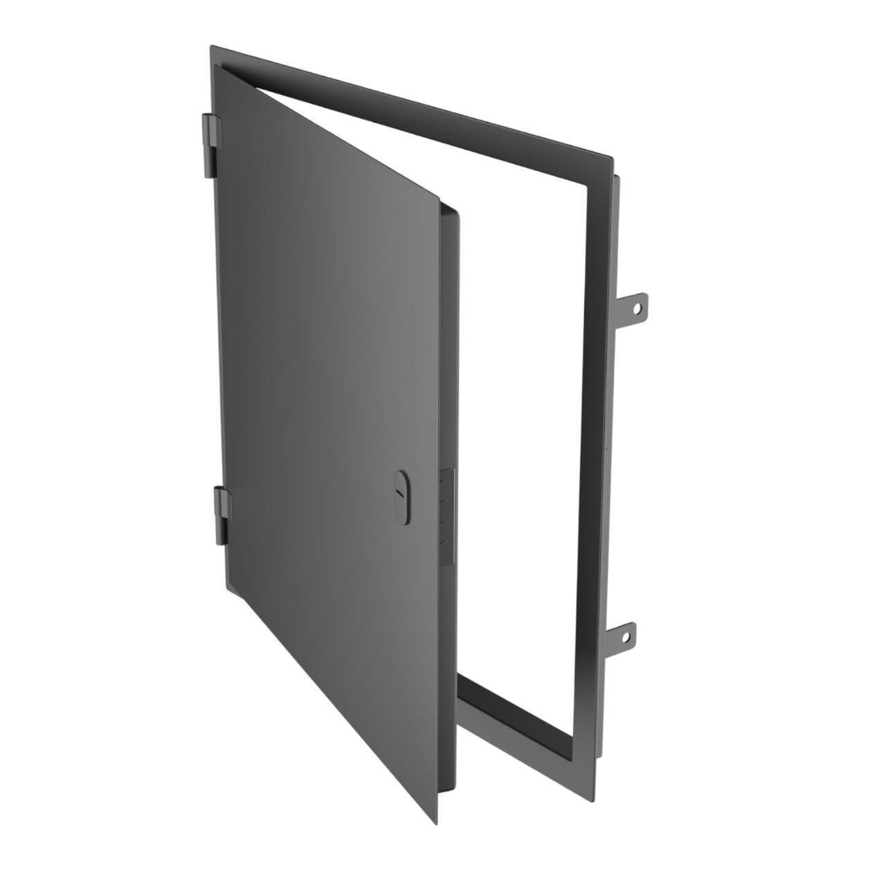 Люк антивандальный стеновой с внутренним замком ревизионный стальной 500х500 мм Лсз-55 Серый (1855669491/К0133)