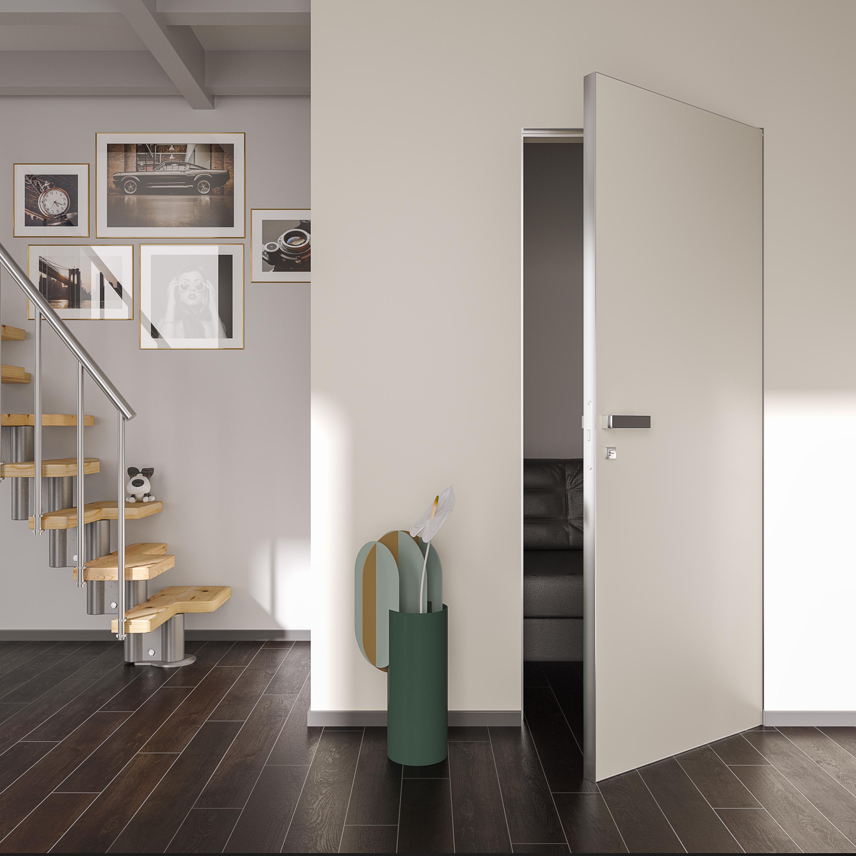 Двері прихованого монтажу під оздоблення на алюмінієвому каркасі анод 2000x700 мм Хром матовий (28769315)