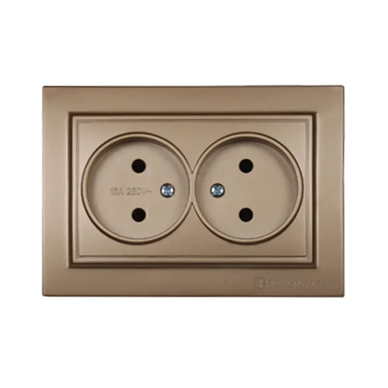 Розетка подвійна без заземлення ElectroHouse Enzo 16A IP22 Розкішно золотий (EH-2110-LG) Розетка подвійна без заземлення ElectroHouse Enzo 16A IP22 Розкішно золотий (EH-2110-LG)