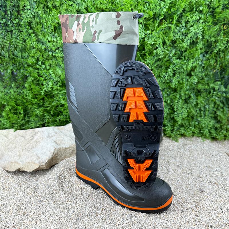 Чоботи чоловічі гумові з утеплювачем VS-005003 p. 43 27,5-28 см Темно-зелений