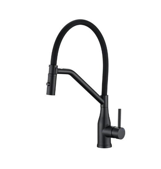 Смеситель для кухни KOER KI-70026-05 с черным силиконовым изливом (KR5210)