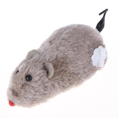 Игрушка для животных Мышка заводная на колесах 16 см Серый (1000-38915)