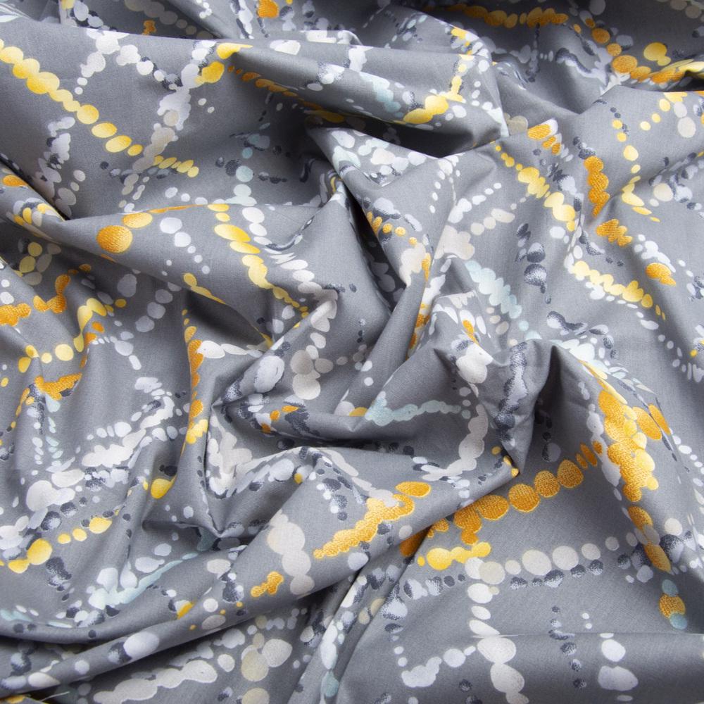 Ткань бязь ранфорс для постельного белья Акварель 2,4 м Серый (23836)