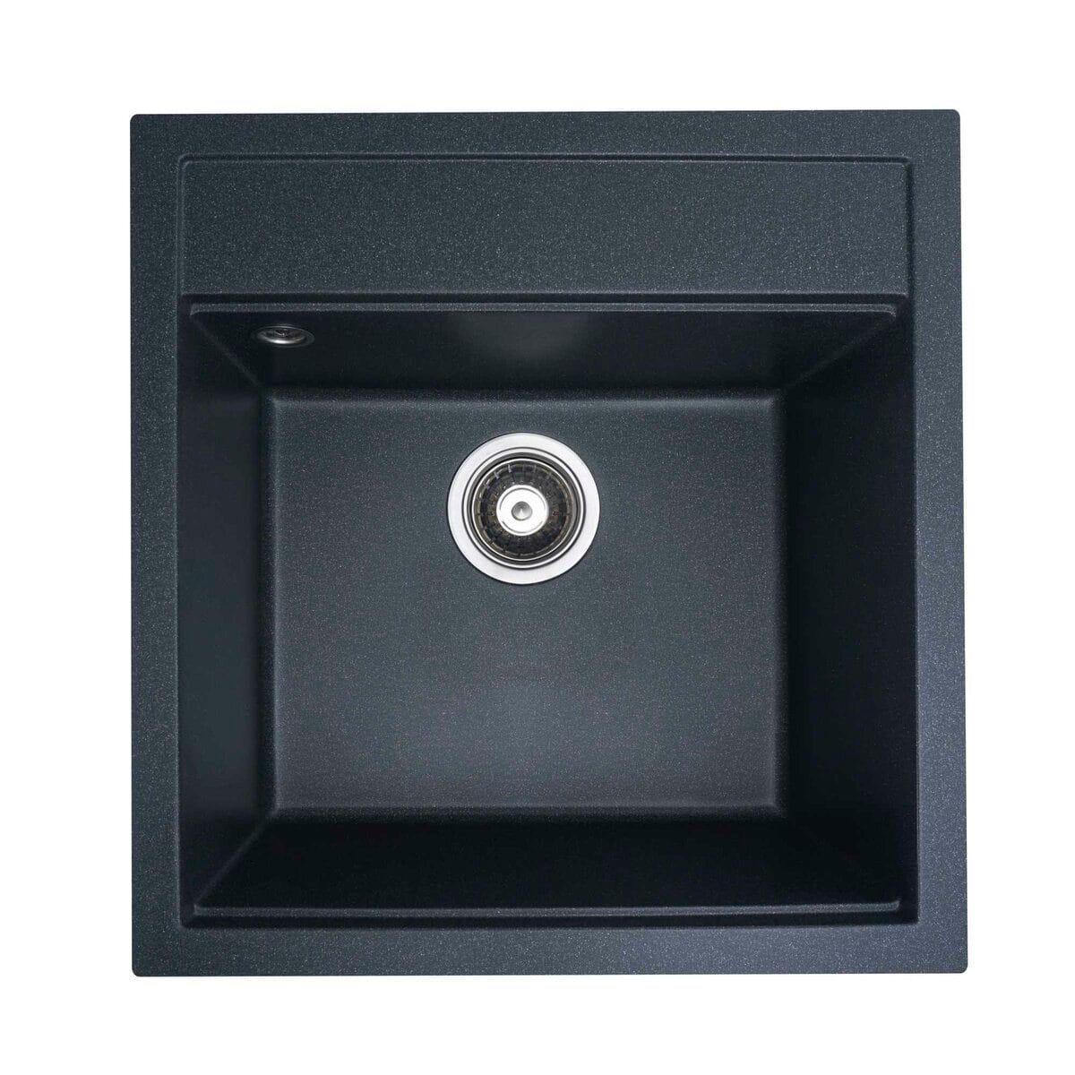 Мойка гранитная Valeso Fiesta 510х490 врезная прямоугольная Антрацит матовый (PLTM-SP000047226)