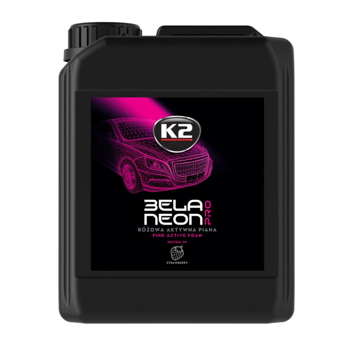 Активная пена K2 Bela Pro Neon для очистки кузова Клубника 5 л (11003)
