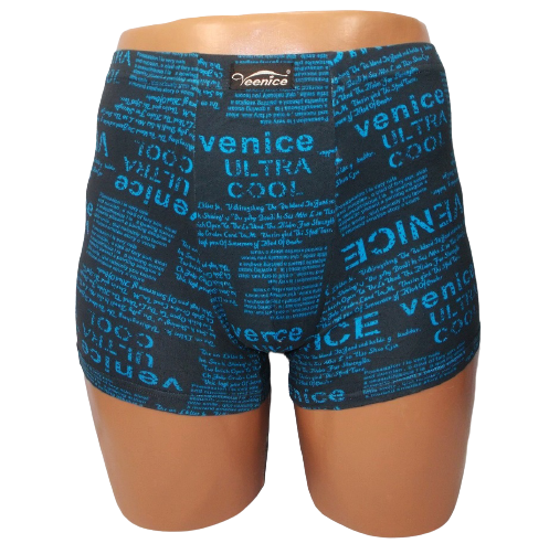 Трусы боксеры Veenice 10075 3XL Черный/Голубой