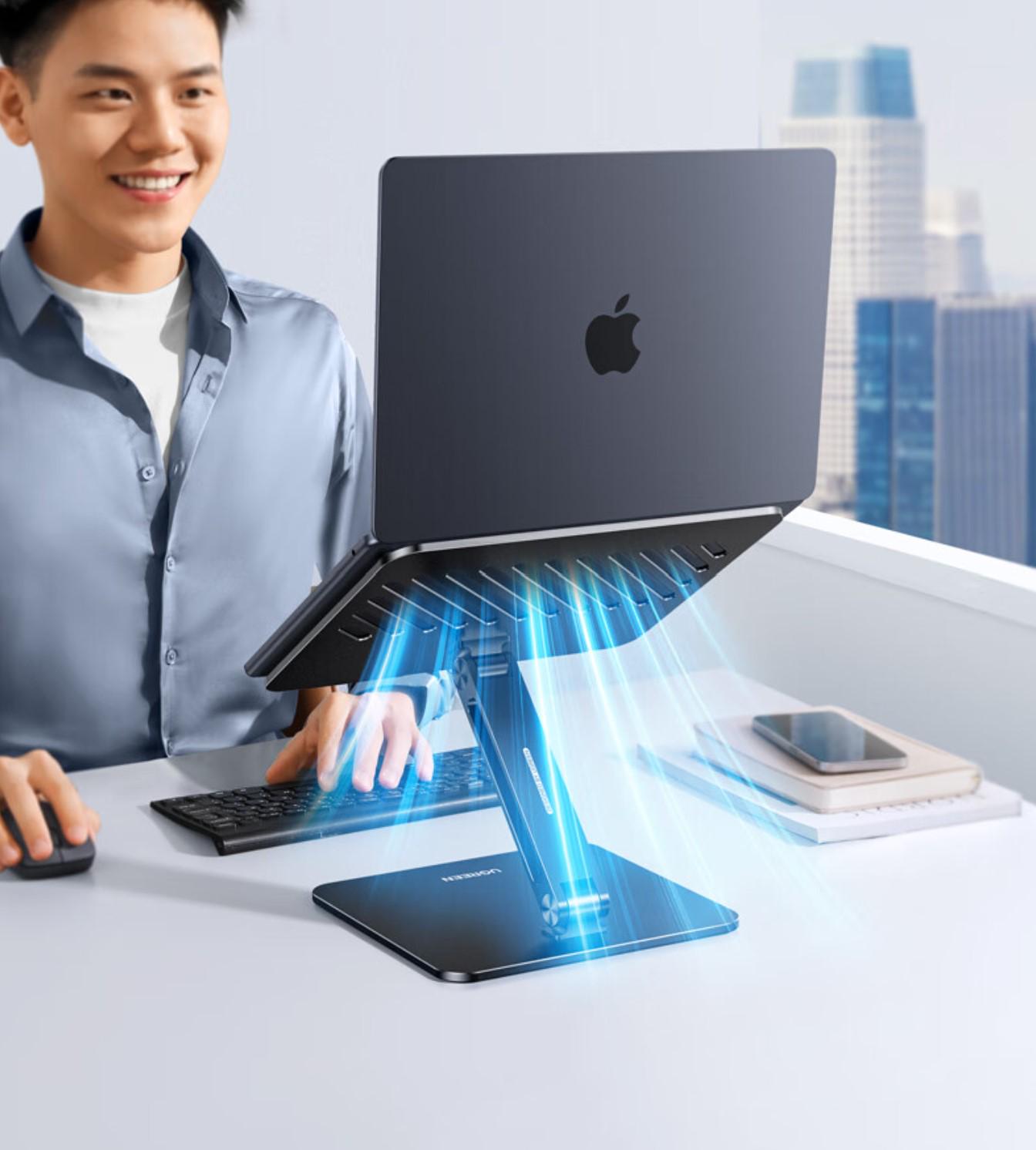 Підставка для ноутбуку UGREEN металева складана алюмінієва Чорний (90841) - фото 10