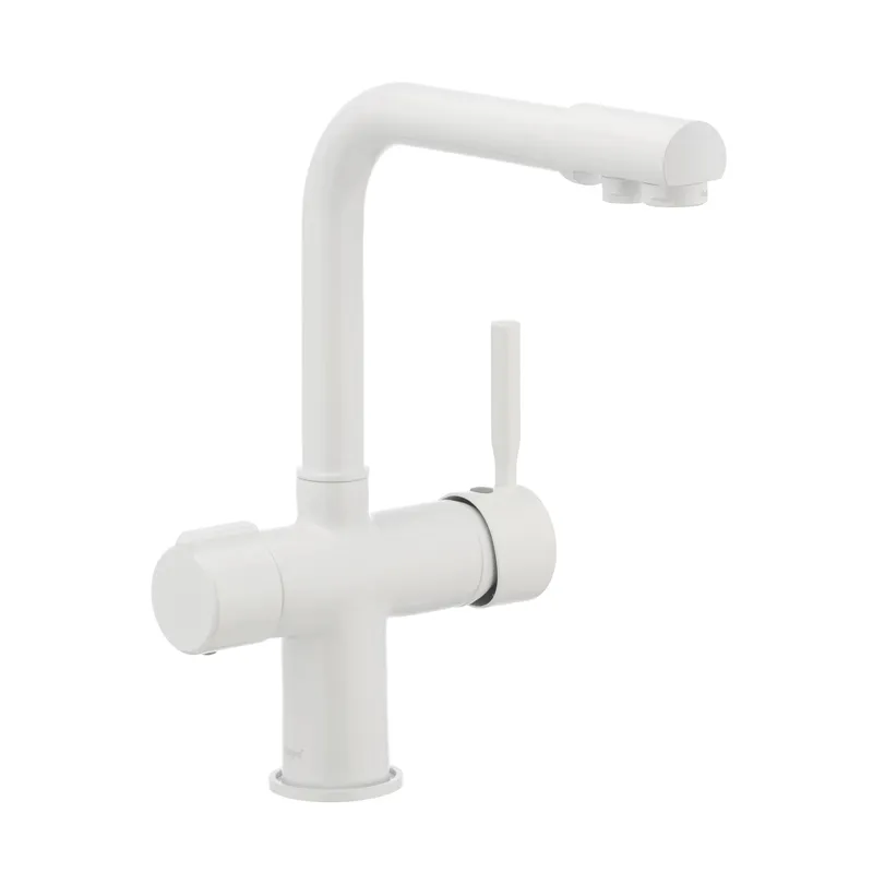 Смеситель для кухни Haiba Hans 021 с выходом для питьевой воды Белый (HB0842)