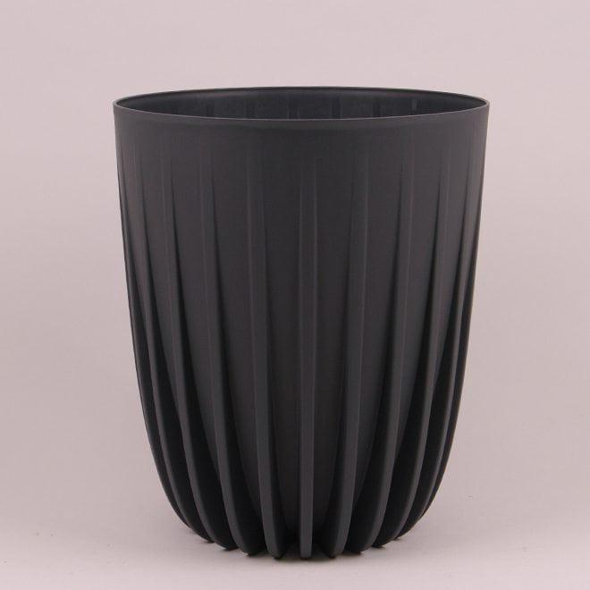 Горшок пластмассовый Flora MIRA ECO RECYCLED 79512 30 см Антрацитовый (DR015119)