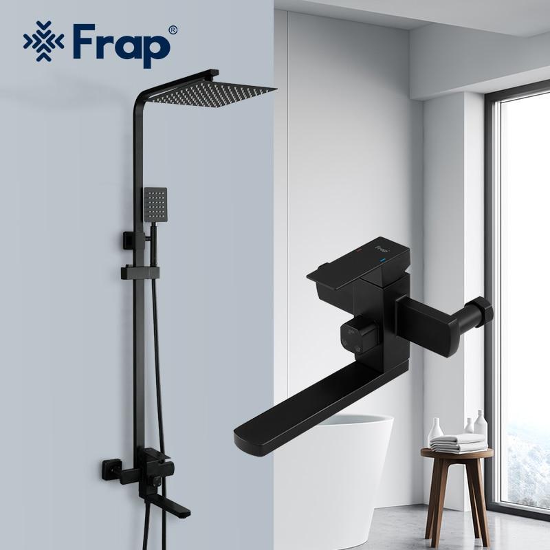 Душевая система Frap H802 F24802-6 излив-переключатель на лейку 1 режим Черный - фото 2