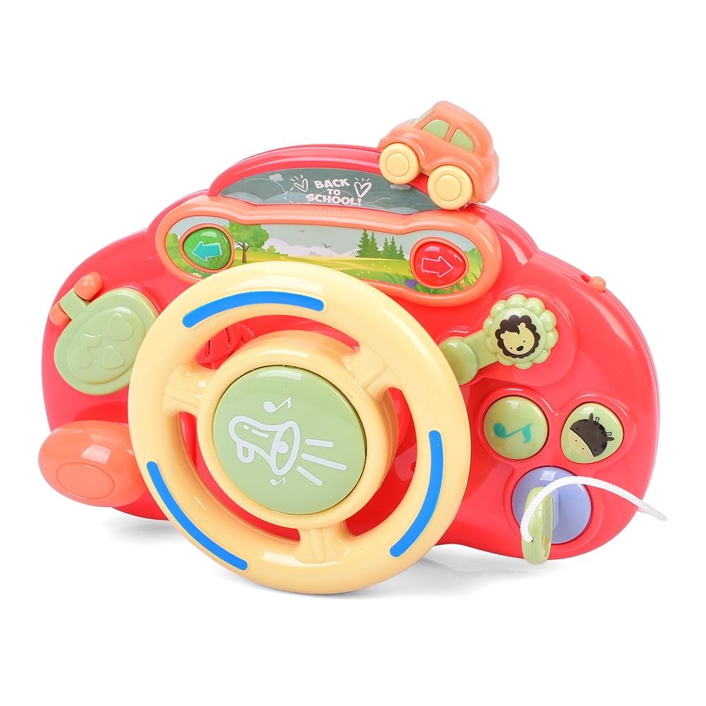 Детский автотренажер YL201 с музыкой/светом и звуками 23 см Розовый